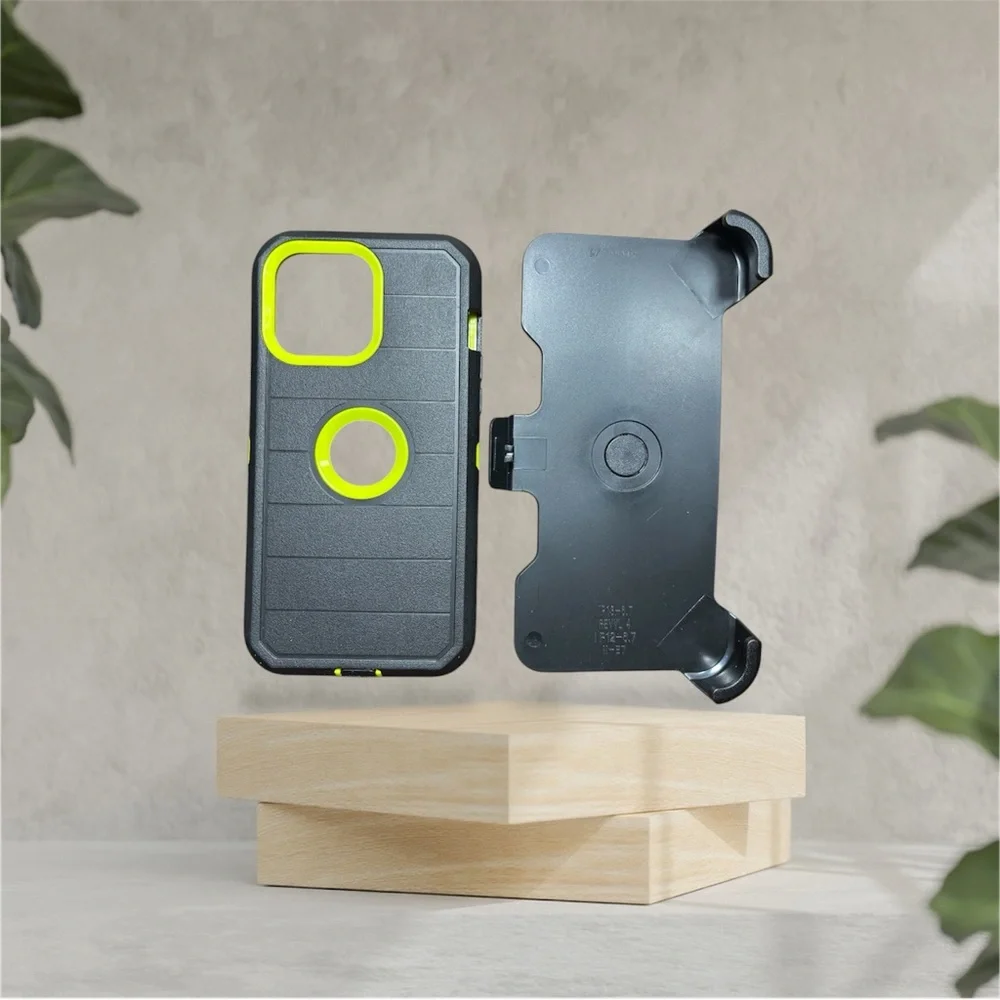 Black and Green 14 Pro max Protective Phone Case